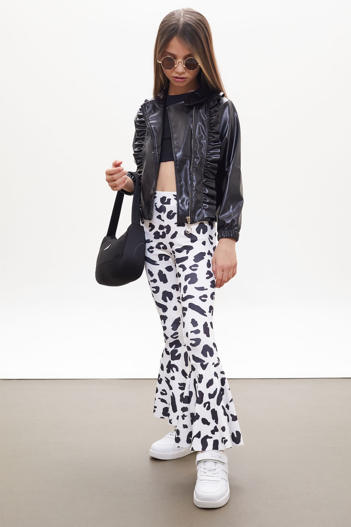 Kız Çocuk Leopar Desenli Pijama Takımı 6529 main image 1