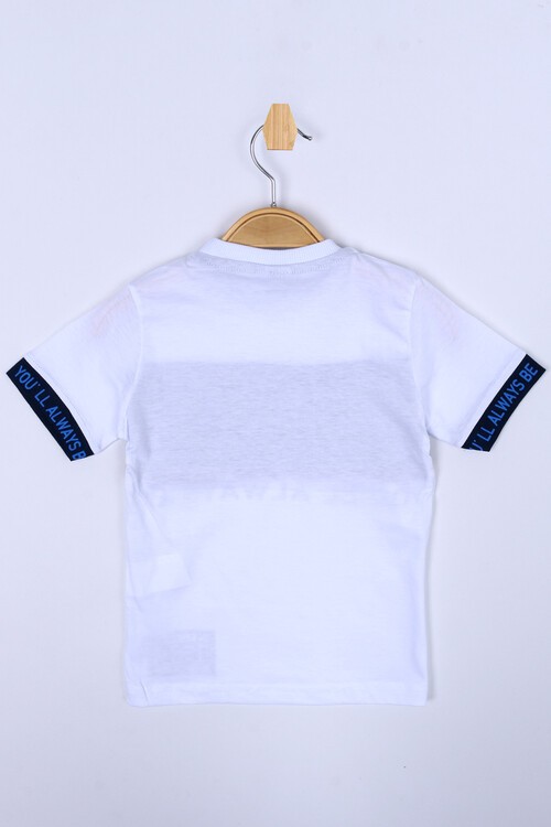 Erkek Çocuk Beyaz Hard Yazı Baskı 3-9 Yaş T-Shirt 6211