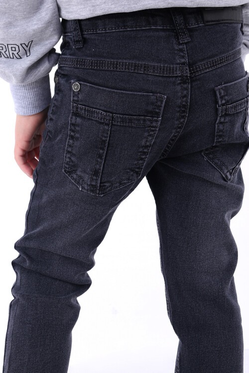Erkek Çocuk Koyu Gri Yıpratmalı 2-7 Yaş Jean Pantolon 361