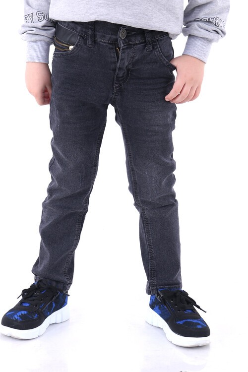 Erkek Çocuk Koyu Gri Yıpratmalı 2-7 Yaş Jean Pantolon 361