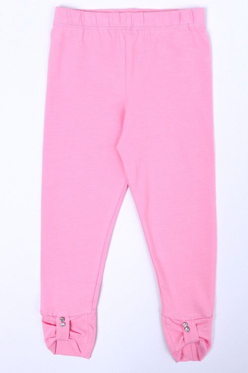 Kız Çocuk Açık Pembe Manşet Taşlı 0-7 Yaş Tayt 1875-3