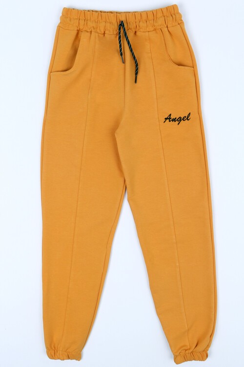 Kız Çocuk Hardal Angel Nakışlı 10-16 Yaş Tek Alt 5006-9