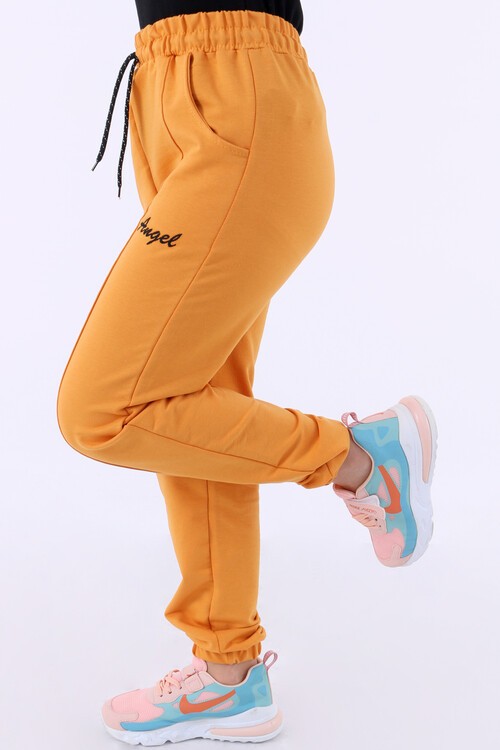 Kız Çocuk Hardal Angel Nakışlı 10-16 Yaş Tek Alt 5006-9