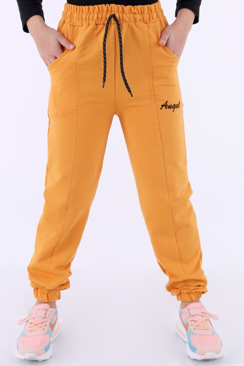 Kız Çocuk Hardal Angel Nakışlı 10-16 Yaş Tek Alt 5006-9