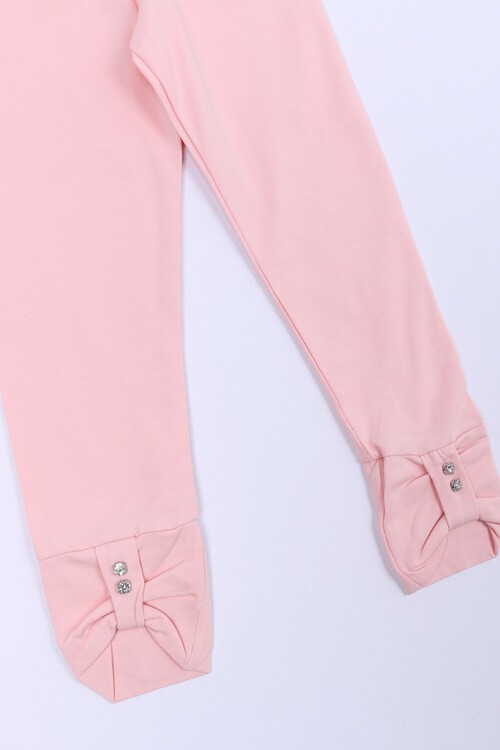 Kız Çocuk Somon Manşet Taşlı 0-7 Yaş Tayt 1875