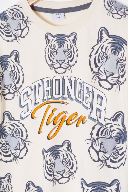 Antrasit Stronger Kaplan Baskılı Erkek Çocuk Yazlık Takım 18023