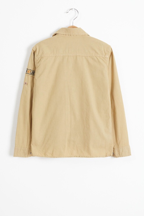 Bej Armalı Yazı Baskılı Tişörtlü Gömlek 18495