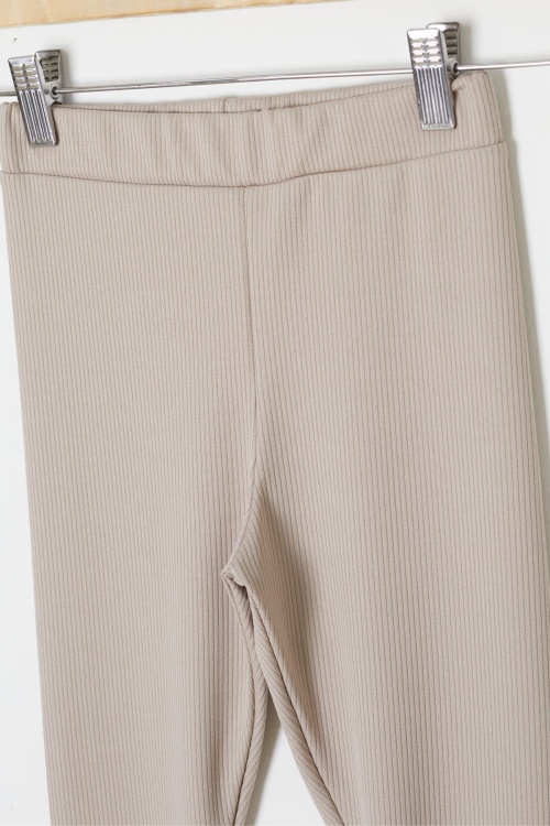 Bej Fiyonklu Tavşan Nakışlı Fitilli Kız Çocuk Yırtmaçlı Tayt 18150