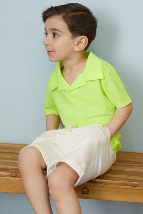 Erkek Bebek Yeşil Polo Yaka Tişörtlü Şortlu Takım 18634