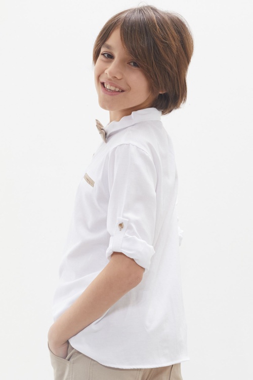 Erkek Çocuk Beyaz Gömlekli Papyonlu Takım Elbise 18127