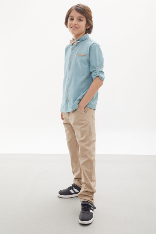 Erkek Çocuk Yeşil Gömlekli Papyonlu Takım Elbise 18133