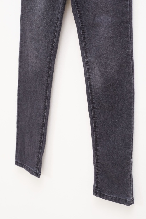 Füme Dar Paça Ayarlanabilir Bel Kız Çocuk Jean Pantolon 17749