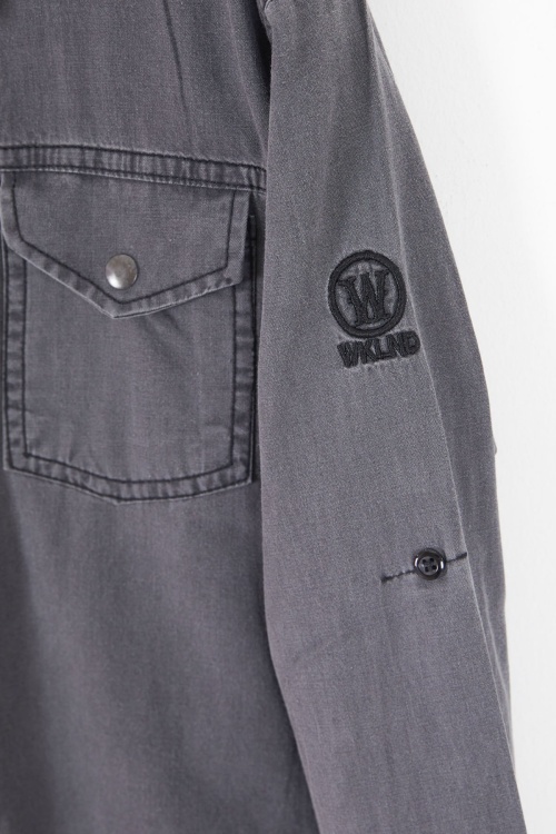 Füme Logolu Tişörtlü Jean Gömlekli Erkek Çocuk 2li Takım 18246