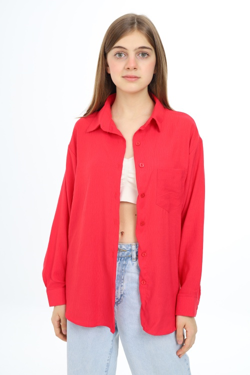 Fuşya Kız Çocuk Gömlek 18441