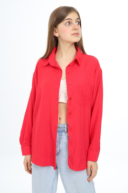 Fuşya Kız Çocuk Gömlek 18441