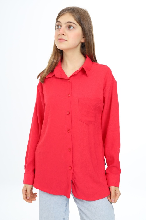 Fuşya Kız Çocuk Gömlek 18441