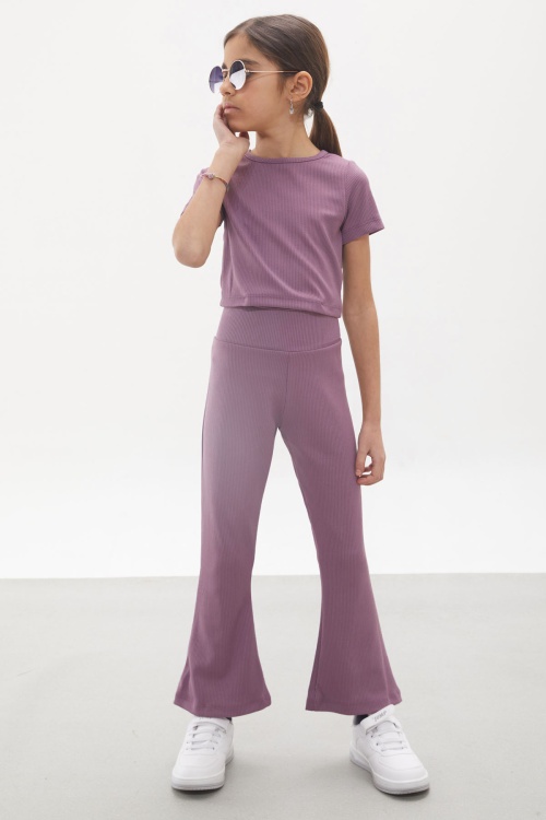 Gül K. İspanyol Paça Taytlı Bel Bağlamalı Croplu Kız Takım 18111