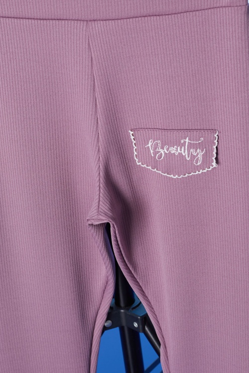 Gül Kurusu Beauty Yazı Nakışlı İspanyol Paça Kız Çocuk Tayt 18182