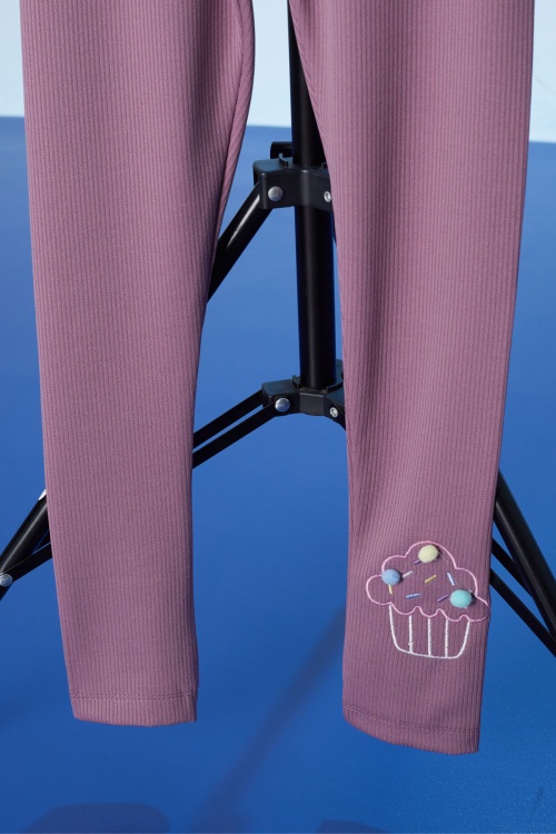 Gül Kurusu Cupcake Nakışlı Fitilli Kız Çocuk Tayt 18277