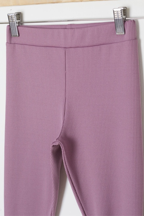 Gül Kurusu Papatya Nakışlı Fitilli Kız Çocuk Yırtmaçlı Tayt 18141