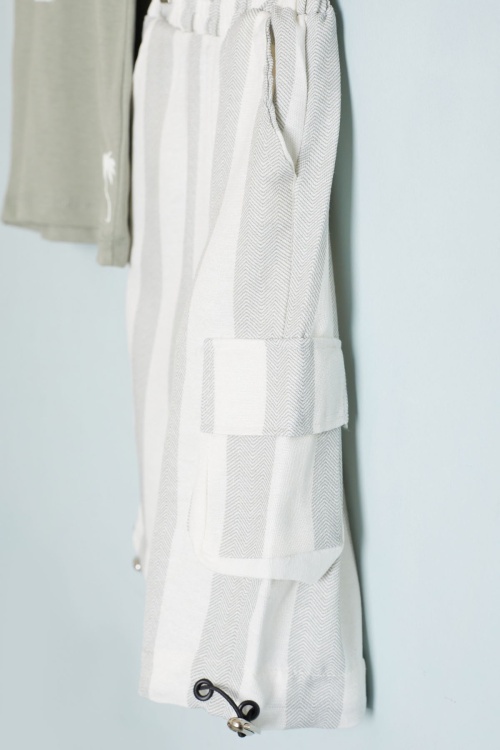 Haki Outfit Baskılı Tişörtlü Erkek Çocuk Şortlu Takım 18460