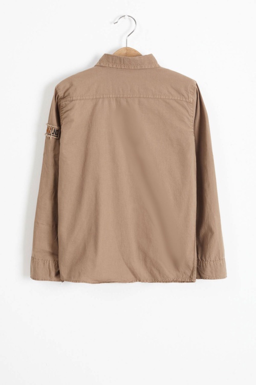 Kahverengi Armalı Yazı Baskılı Tişörtlü Gömlek 18494