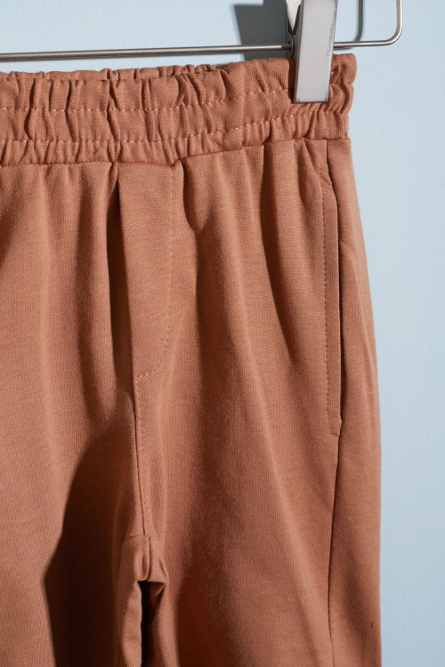 Kahverengi Yaprak Baskılı Erkek Çocuk Şortlu Takım 18531