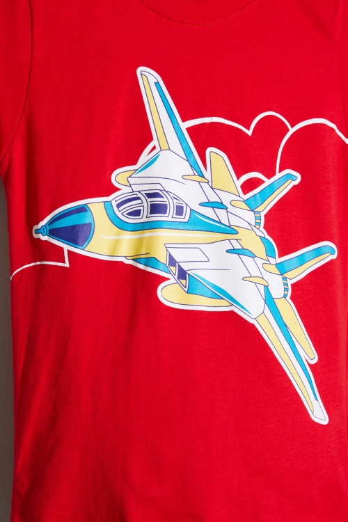 Kırmızı Uçak Baskılı Erkek Çocuk Şortlu Tişörtlü Takım 18655