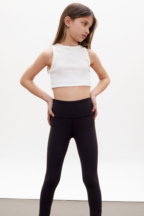 Kız Çocuk Düz Siyah Basic Tayt 18106