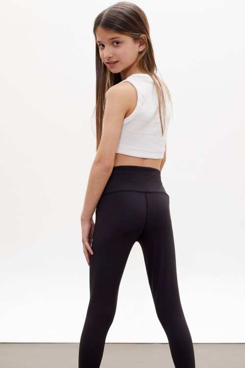 Kız Çocuk Düz Siyah Basic Tayt 18106