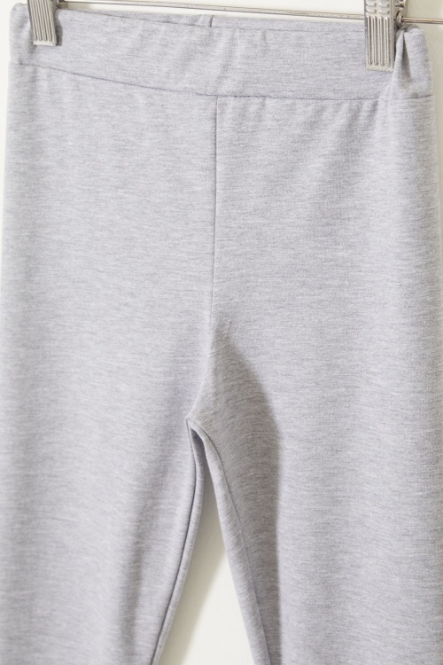 Kız Çocuk Likrali 2li Düz Tayt Siyah-Gri 18118