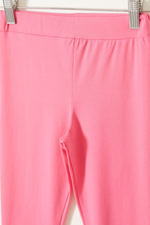 Kız Çocuk Likrali 2li Düz Tayt Siyah-Pembe 18117