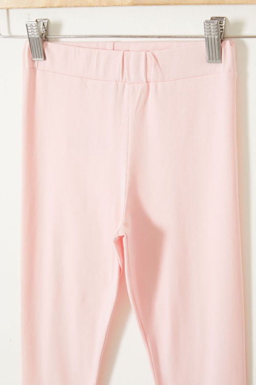 Kız Çocuk Likrali 2li Düz Tayt Siyah-Somon 18122