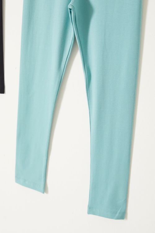 Kız Çocuk Likrali 2li Düz Tayt Siyah-Yeşil 18121