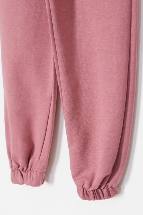 Kız Çocuk Papatya Baskılı Beli Lastikli 2li Eşofman Altı Lila-Gül Kurusu 18394