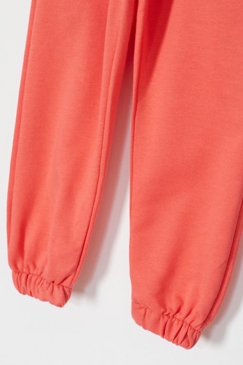 Kız Çocuk Papatya Baskılı Beli Lastikli 2li Eşofman Altı Siyah-Turuncu 18393