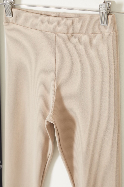 Kız Çocuk Yazı Nakışlı Fitilli Karşkorse 2li Tayt Siyah-Bej 18086