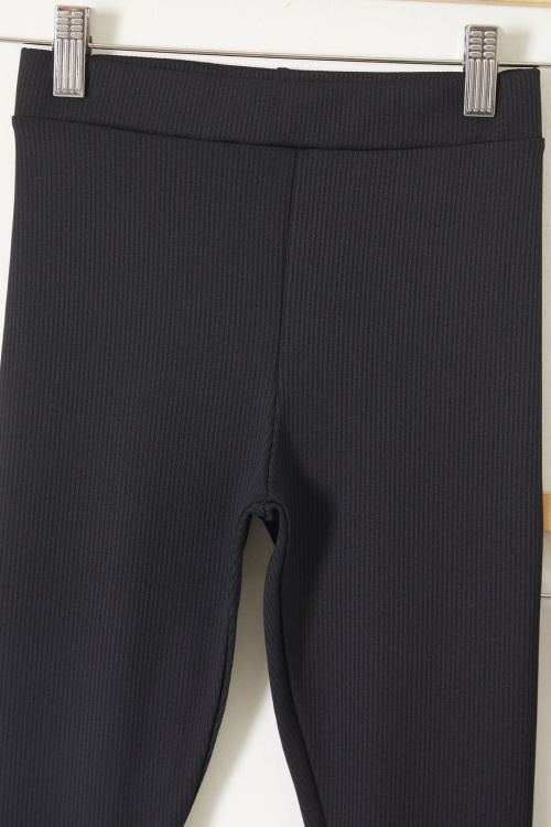 Kız Çocuk Yazı Nakışlı Fitilli Karşkorse 2li Tayt Siyah-Mint 18088