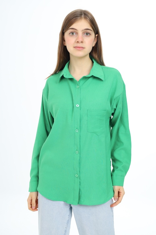 Koyu Yeşil Kız Çocuk Gömlek 18440