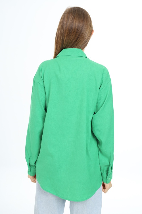 Koyu Yeşil Kız Çocuk Gömlek 18440