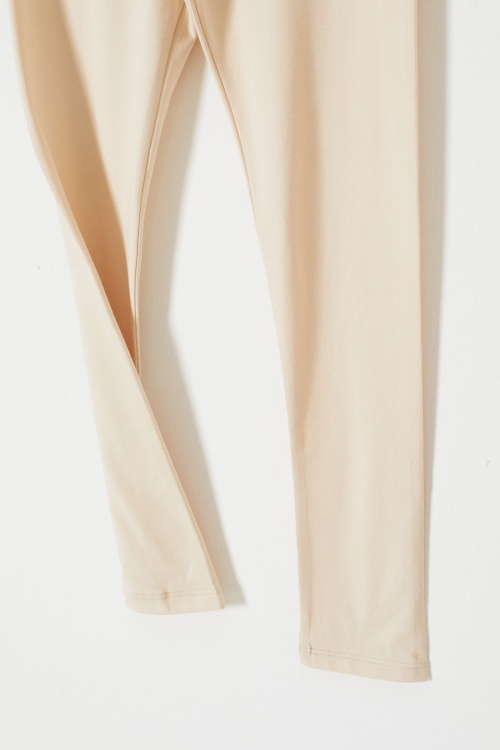 Krem Çiçek Nakış Detaylı Kız Çocuk Tayt 18309