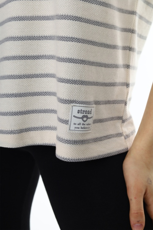 Lacivert Çizgili Bisiklet Yaka Kız Çocuk Kısa Kol T-shirt 18381