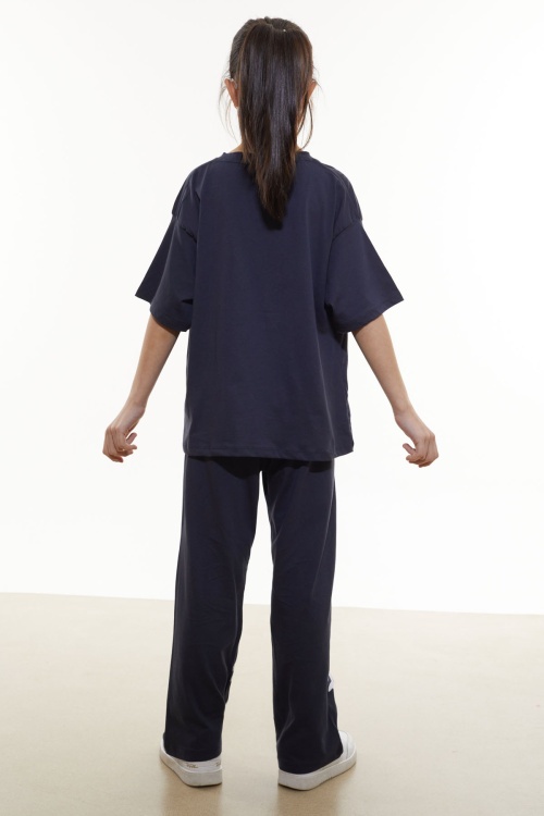 Lacivert Kalp Desenli Kız Çocuk Takım 17915