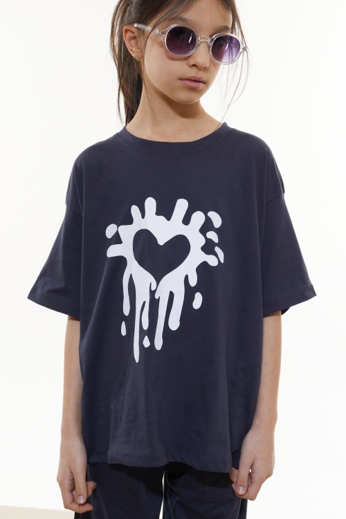 Lacivert Kalp Desenli Kız Çocuk Takım 17915