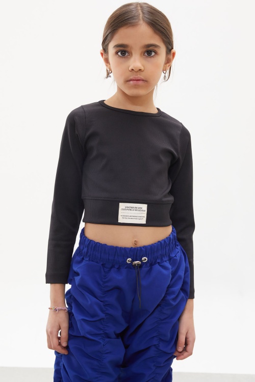 Lacivert Şerit Dikişli Kız Paraşüt Pantolon 18006