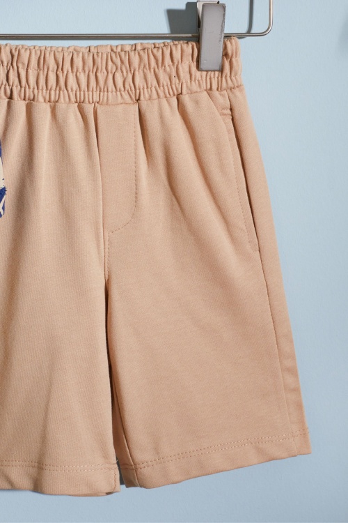 Lacivert Yaprak Baskılı Erkek Çocuk Şortlu Takım 18532