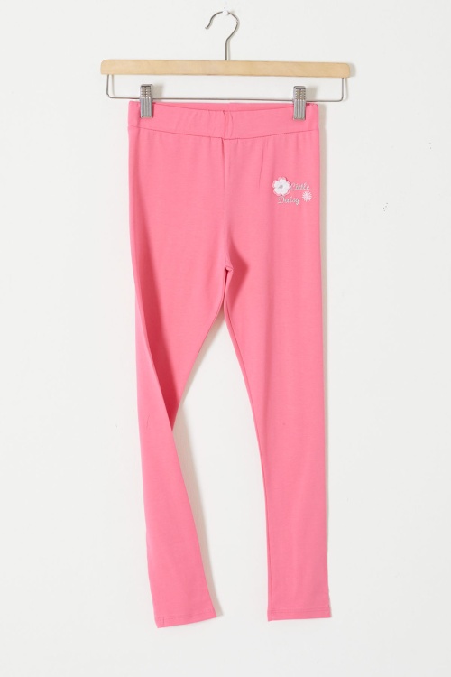 Pembe Çiçek Nakış Detaylı Kız Çocuk Tayt 18308