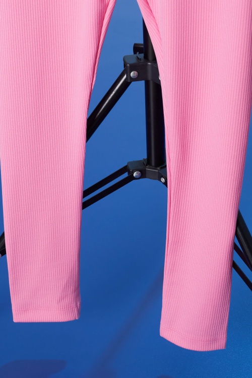 Pembe Fitilli Lastikli Bel Kız Çocuk Düz Tayt 18292