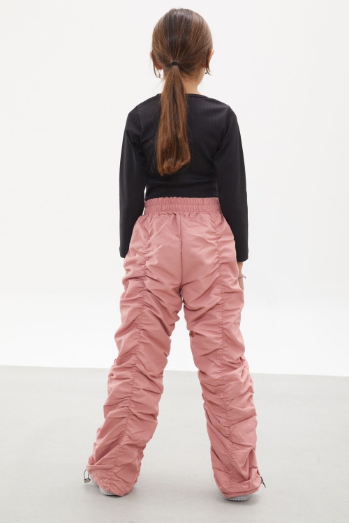 Pembe Şerit Dikişli Kız Paraşüt Pantolon 18004