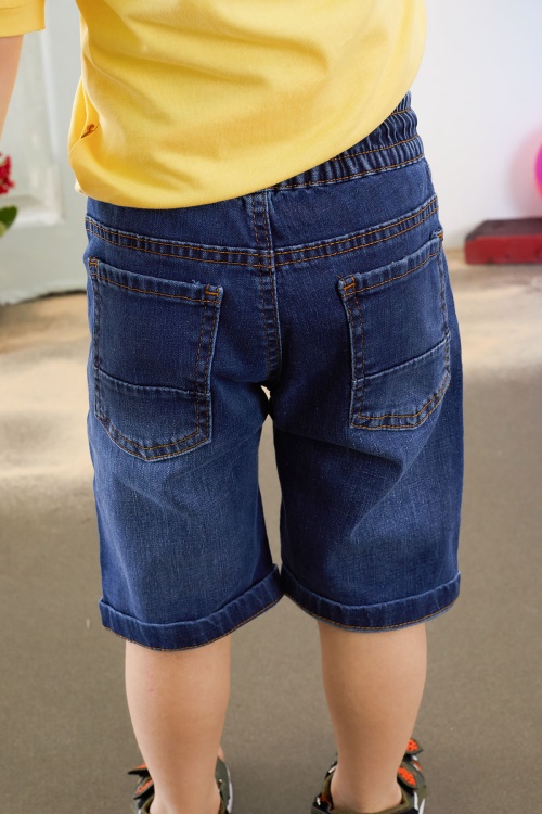 Sarı Kaktüs Desenli Polo Yaka Jean Şortlu Erkek Çocuk Takım 18738